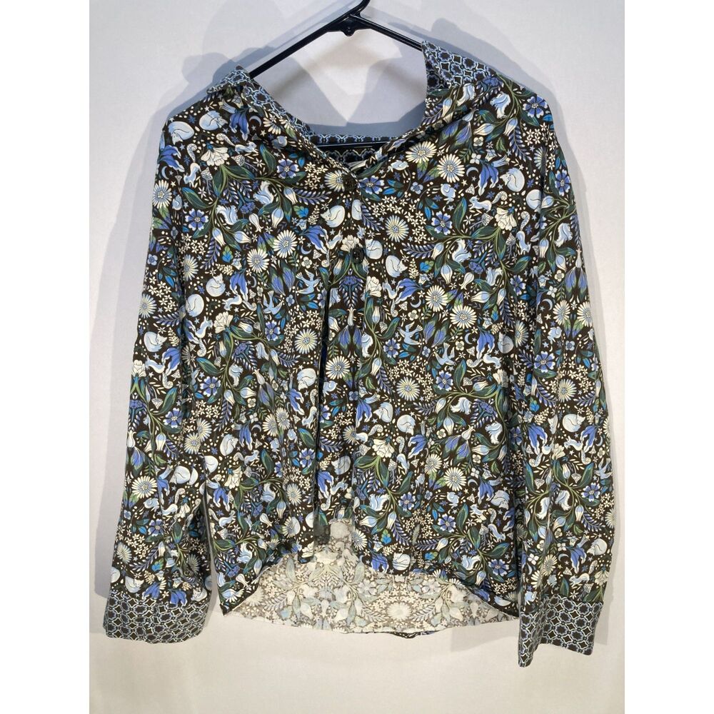 Vera Bradley Enchanted Woodland Floral Critter Button Down Shirt XXL